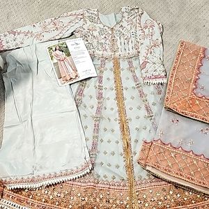 Original qalamkar 3pc party wear